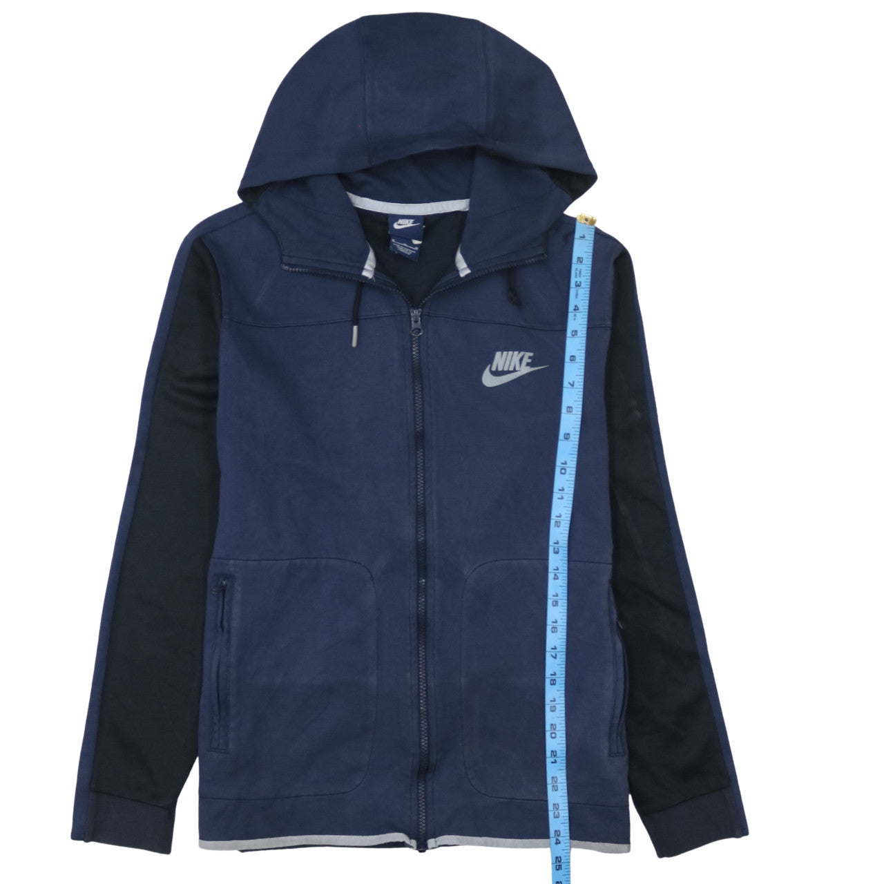 Mens UK Size M Nike Blue Full Zip Hoodie