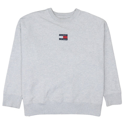 Mens UK Size XL Tommy Jeans Grey Pullover Sweatshirt