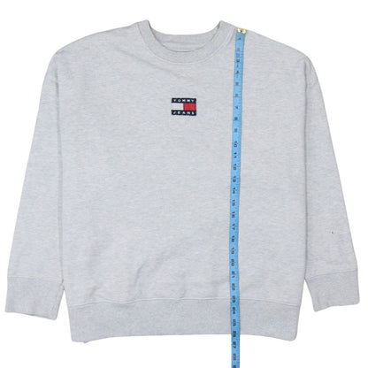 Mens UK Size XL Tommy Jeans Grey Pullover Sweatshirt