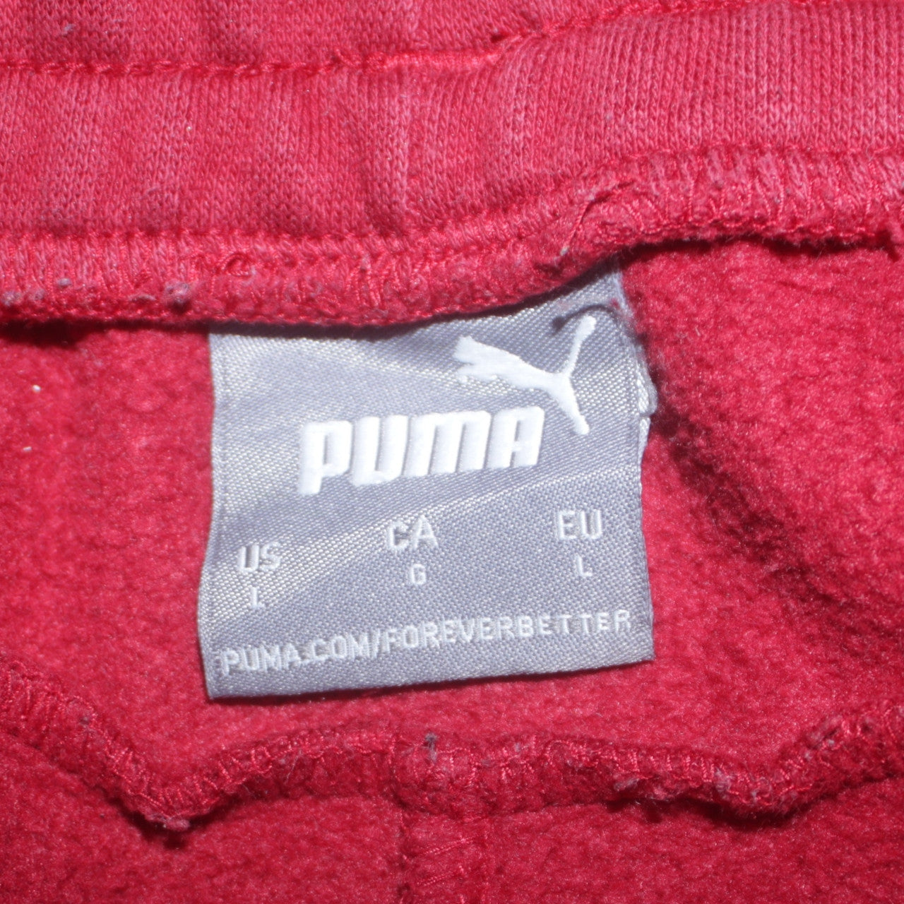 Mens UK Size L PUMA Regular Fit Jogger Red Trousers