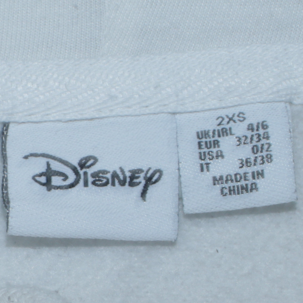 Womens UK Size 2XS Disney White Pullover Hoodie