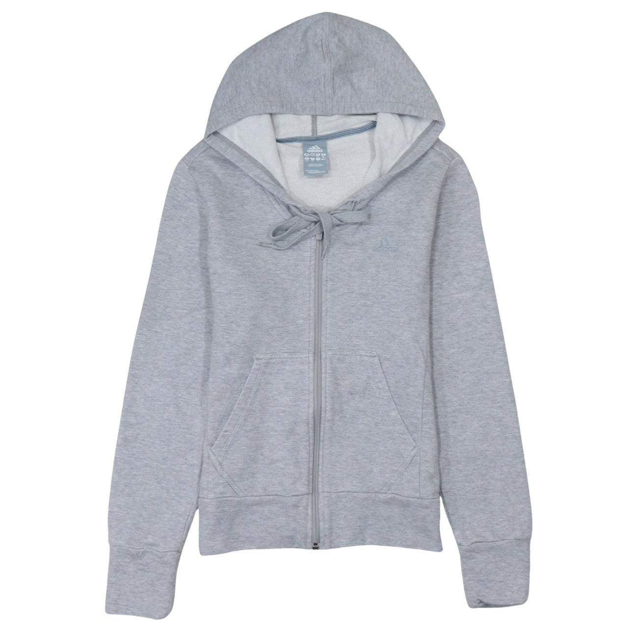 Womens UK Size 12 adidas Grey Full Zip Hoodie