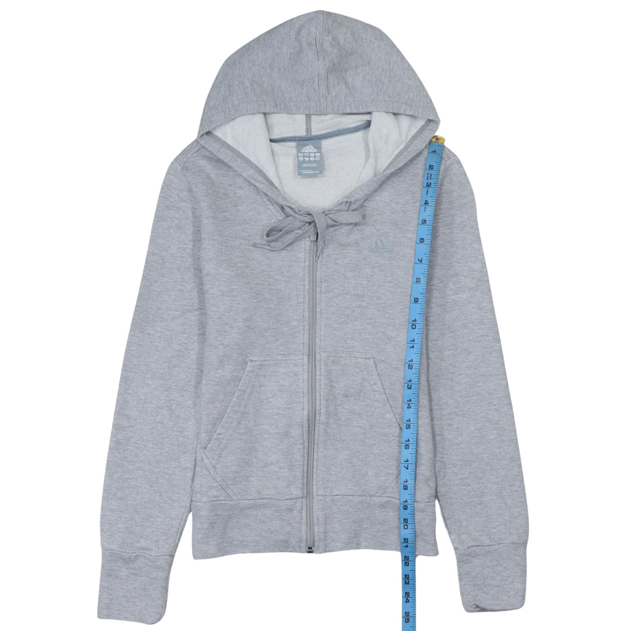 Womens UK Size 12 adidas Grey Full Zip Hoodie