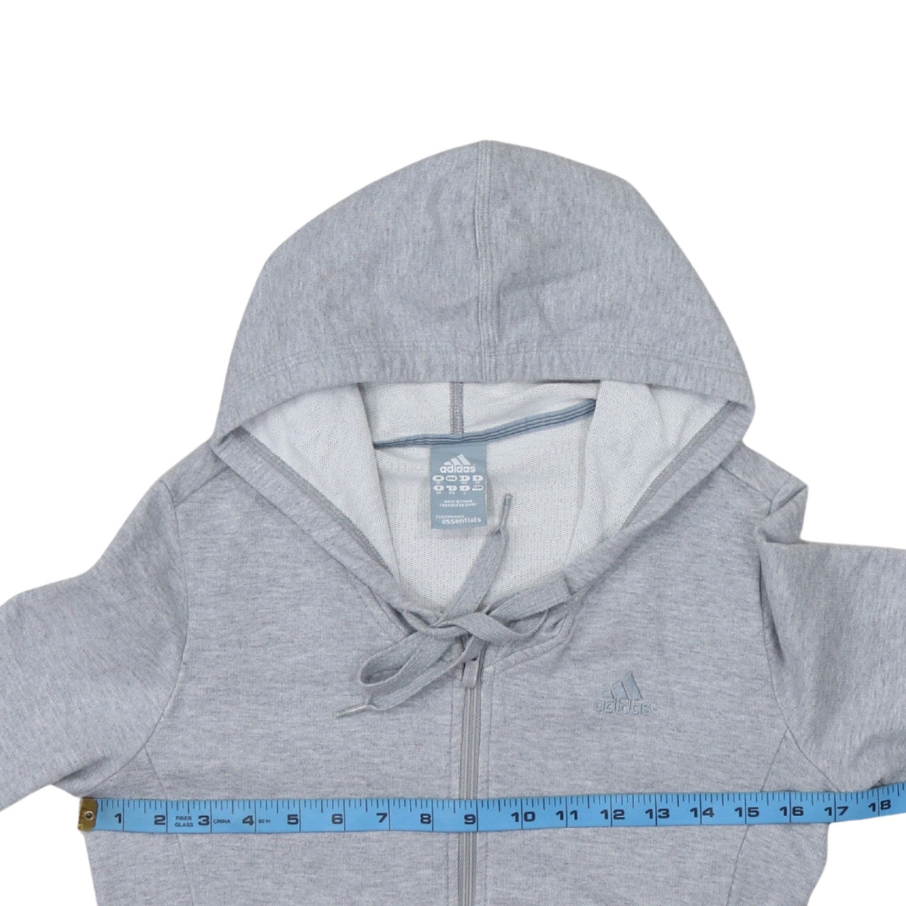 Womens UK Size 12 adidas Grey Full Zip Hoodie