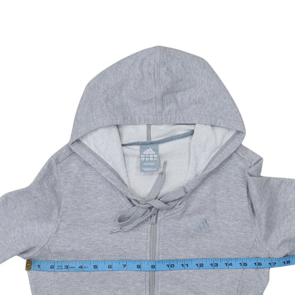 Womens UK Size 12 adidas Grey Full Zip Hoodie