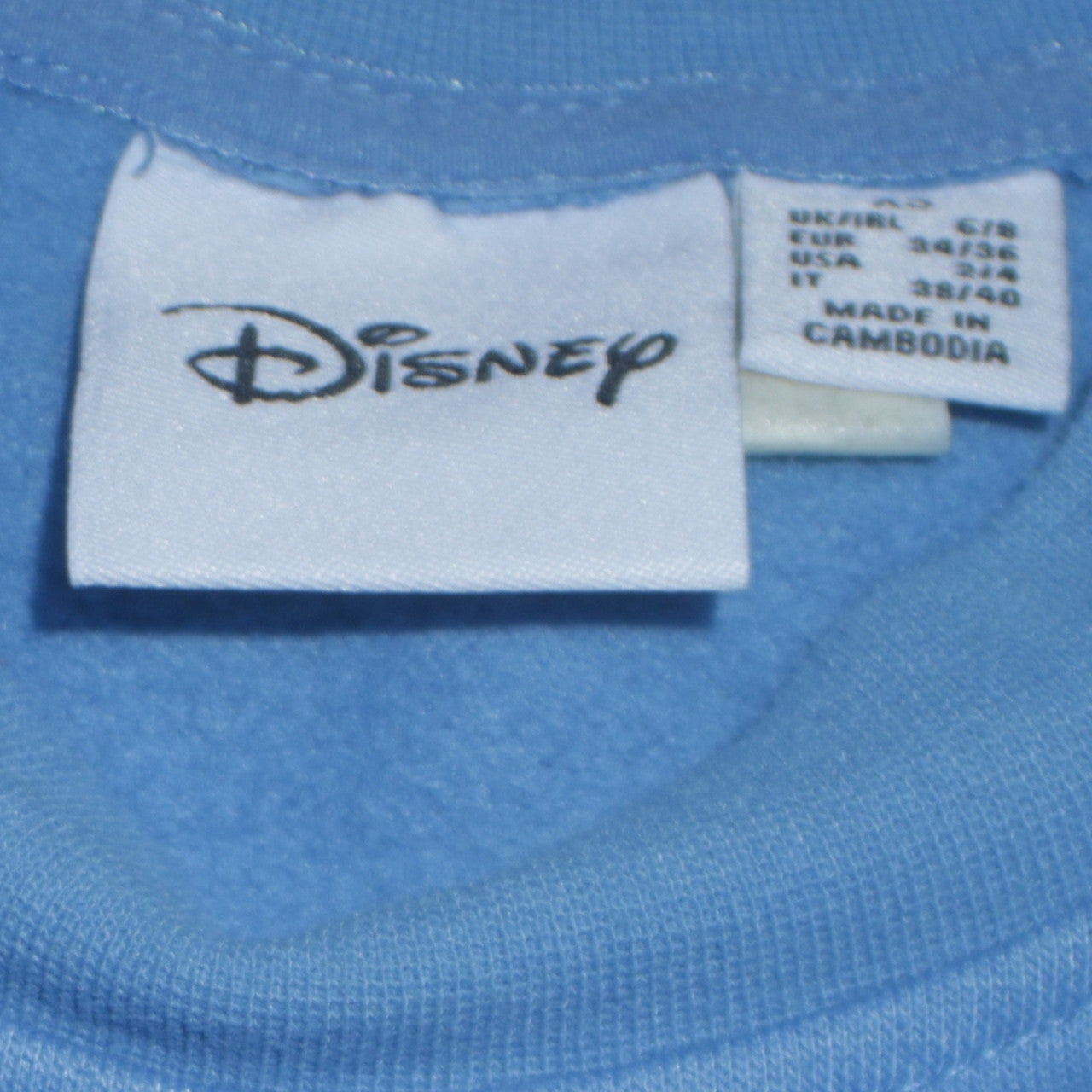 Womens UK Size XS Disney Blue Pullover Sweatshirt