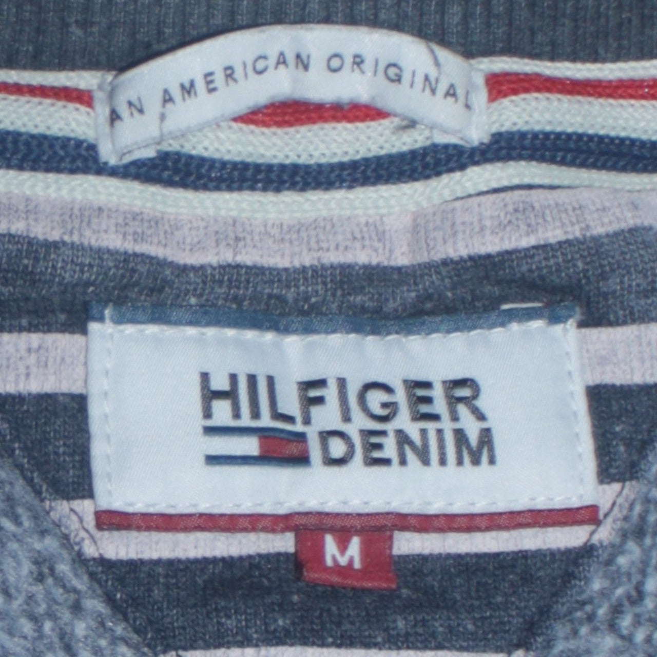 Mens UK Size M Hilfiger Denim Blue Pullover Sweatshirt