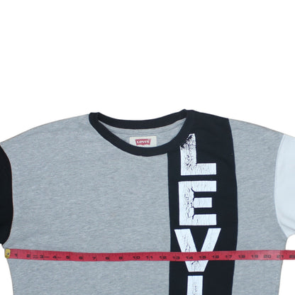 Levi's Boys Grey Colourblock Sweatshirt 16 Years Crew Neck Logo Print
