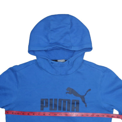 Mens UK Size S PUMA Blue Pullover Hoodie