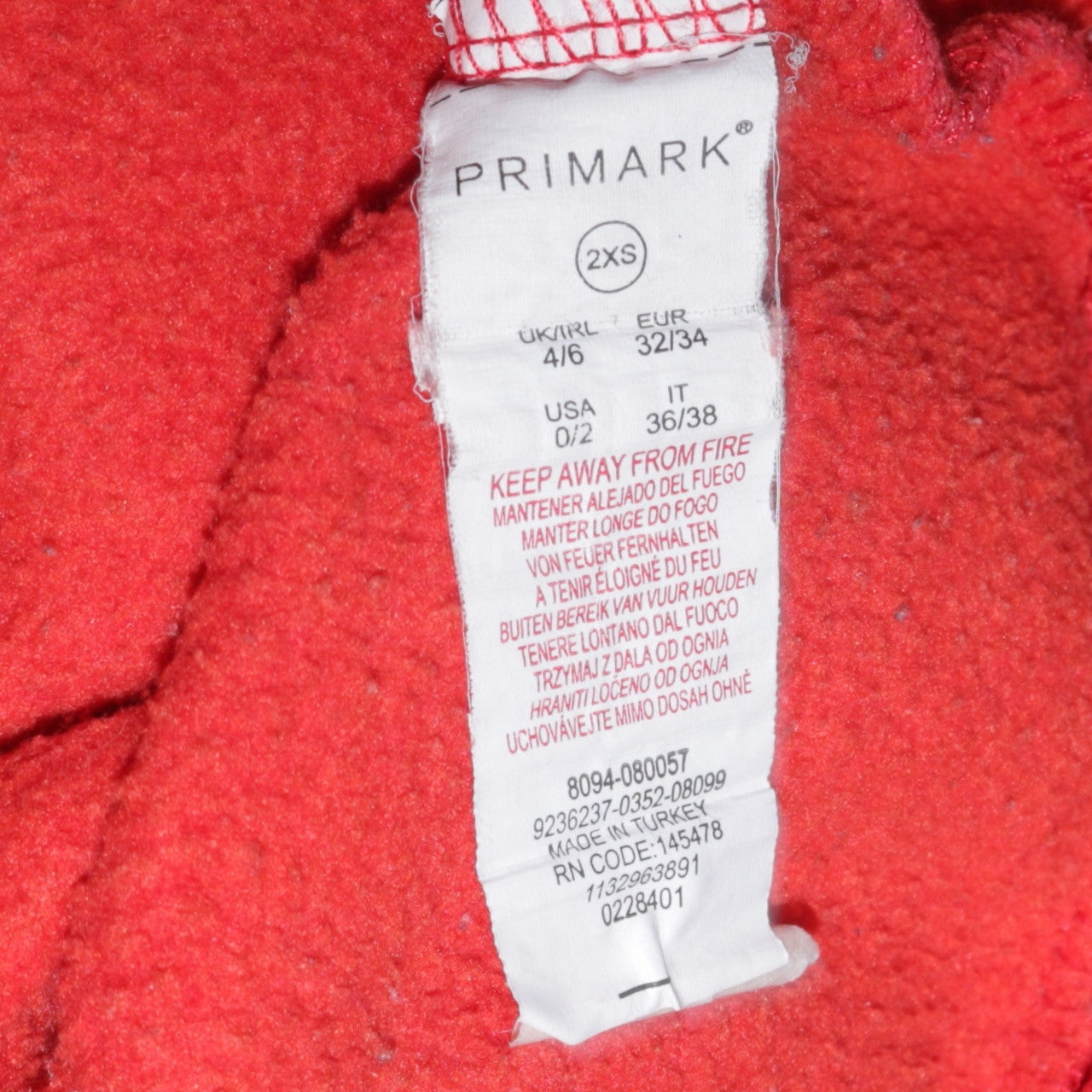 Womens UK Size 2XS Primark Red Pullover Sweatshirt