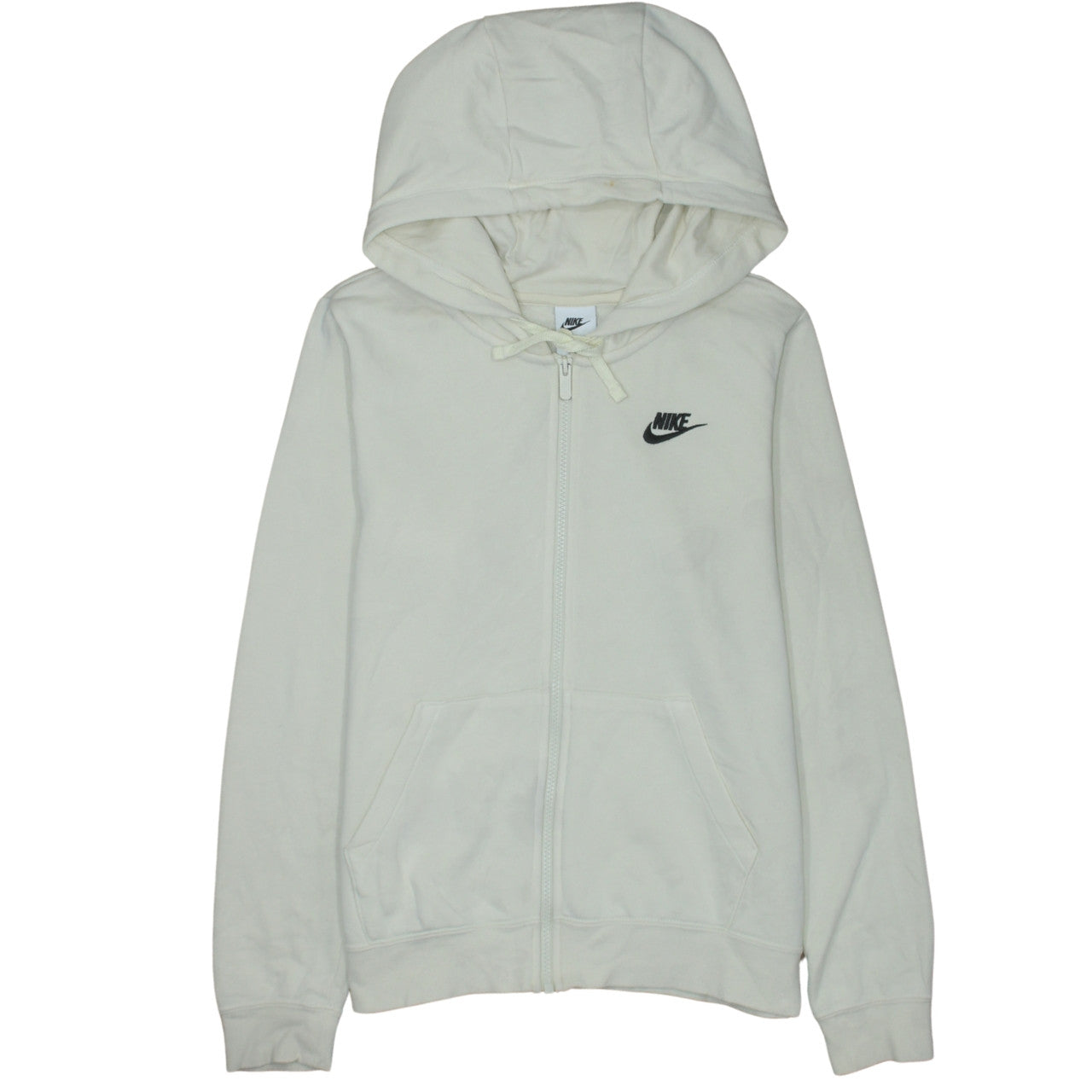 Womens UK Size S Nike Beige Full Zip Hoodie
