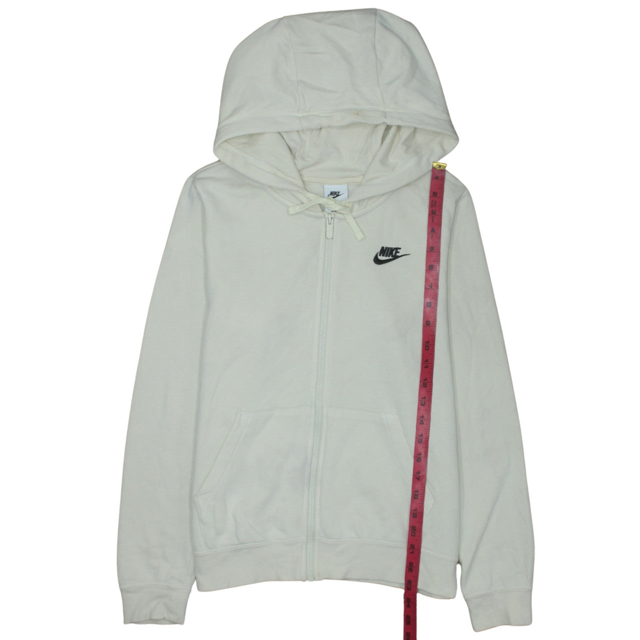 Womens UK Size S Nike Beige Full Zip Hoodie