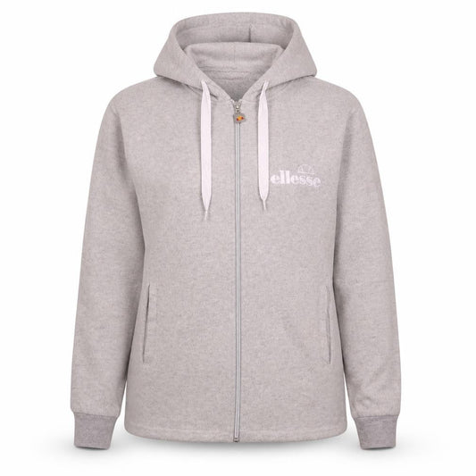 Front view of Ellesse Women's Grey Full Zip Hoodie UK 8 - Classic Casual Sportswear