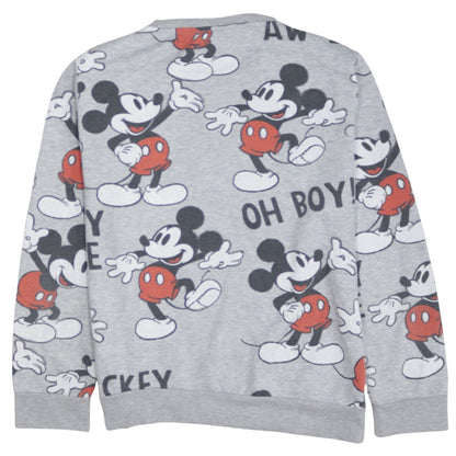 Disney Women’s Grey Mickey Mouse Pullover Sweatshirt Size M 12/14
