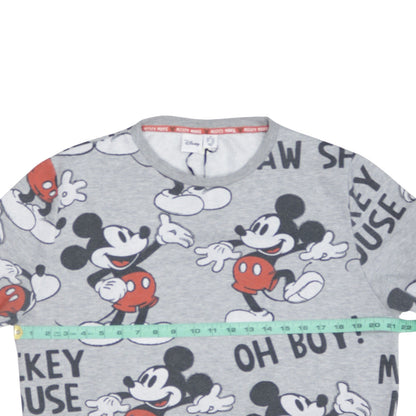 Disney Women’s Grey Mickey Mouse Pullover Sweatshirt Size M 12/14