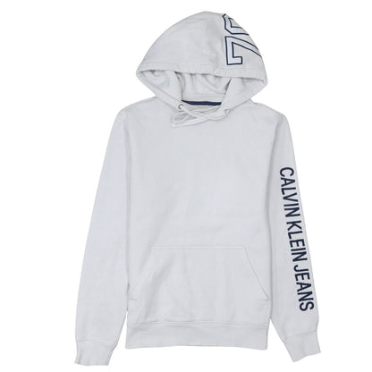 Mens UK Size S Calvin Klein Jeans White Pullover Hoodie