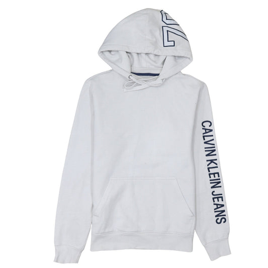 Mens UK Size S Calvin Klein Jeans White Pullover Hoodie