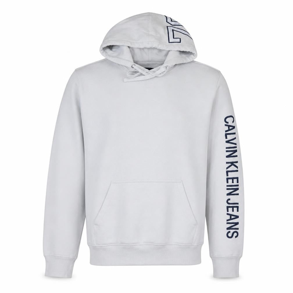 Mens UK Size S Calvin Klein Jeans White Pullover Hoodie