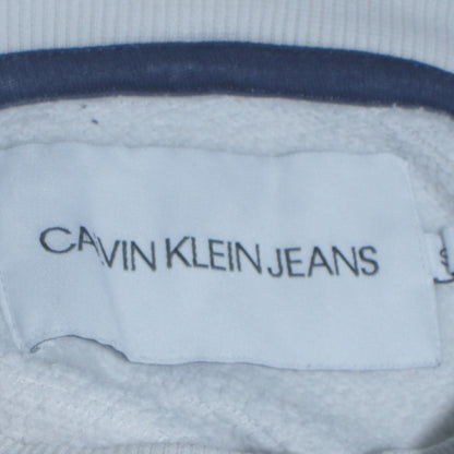 Mens UK Size S Calvin Klein Jeans White Pullover Hoodie