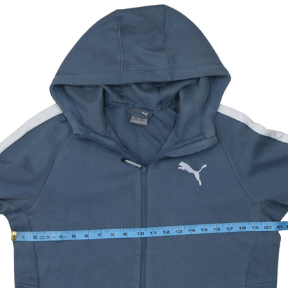 Mens UK Size L PUMA Blue Full Zip Hoodie