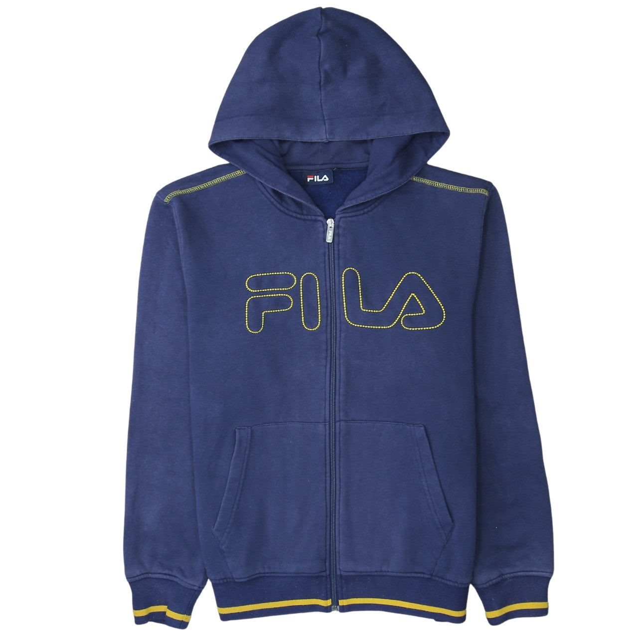 Mens UK Size L FILA Blue Full Zip Hoodie