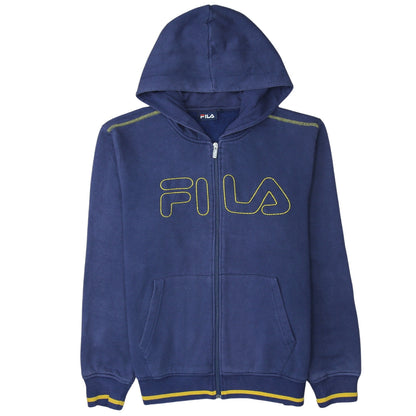 Mens UK Size L FILA Blue Full Zip Hoodie