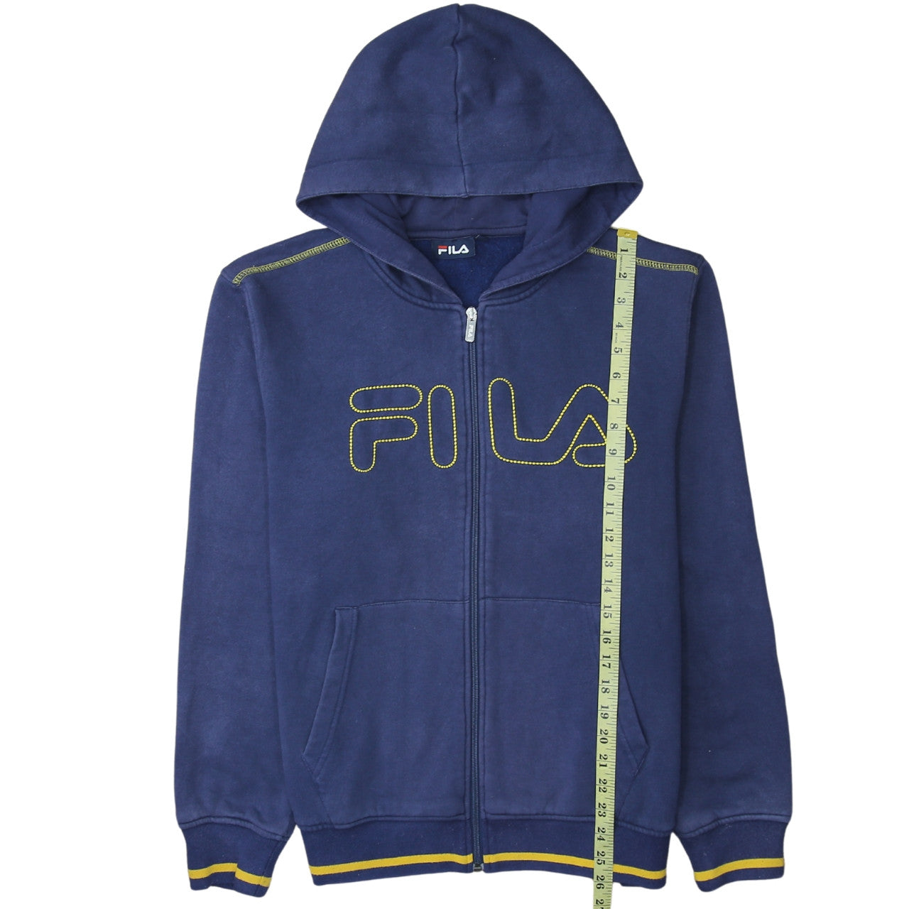 Mens UK Size L FILA Blue Full Zip Hoodie