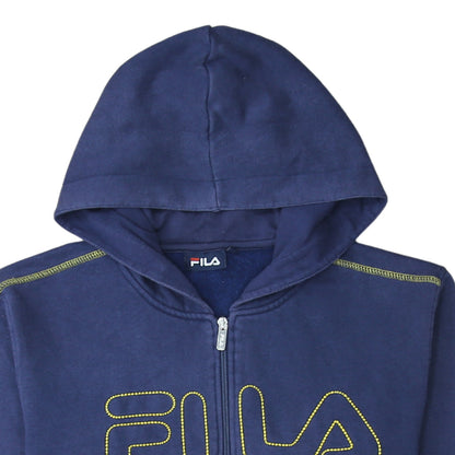 Mens UK Size L FILA Blue Full Zip Hoodie