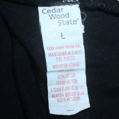 Mens UK Size L Cedar Wood State Black Pullover Sweatshirt