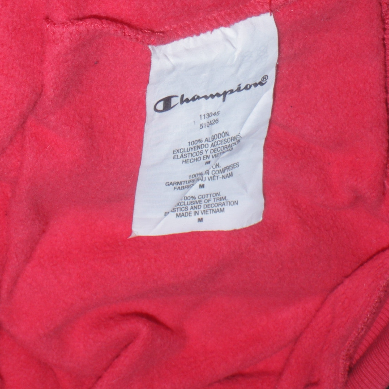 Mens UK Size M Champion Red Pullover Hoodie