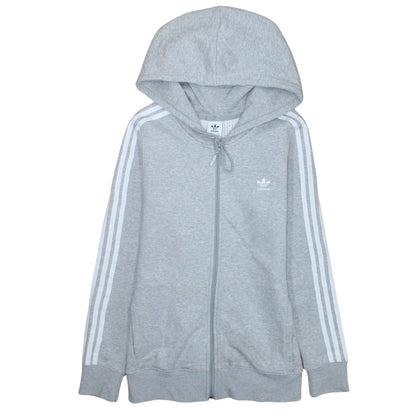 Womens UK Size 12 adidas Grey Full Zip Hoodie