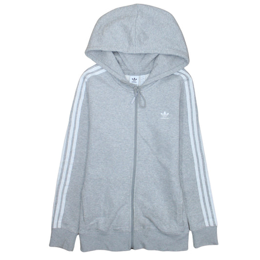 Womens UK Size 12 adidas Grey Full Zip Hoodie