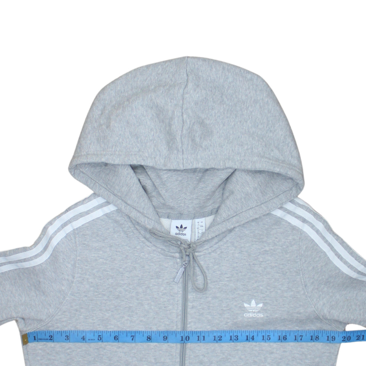 Womens UK Size 12 adidas Grey Full Zip Hoodie