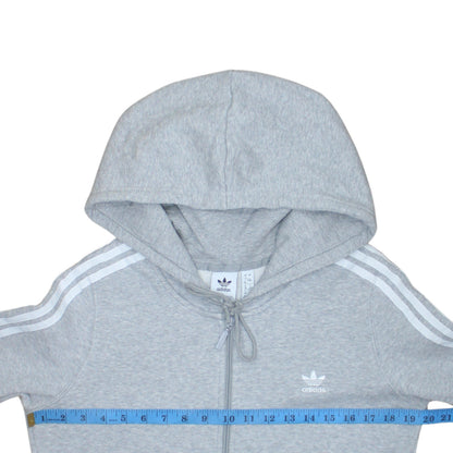 Womens UK Size 12 adidas Grey Full Zip Hoodie
