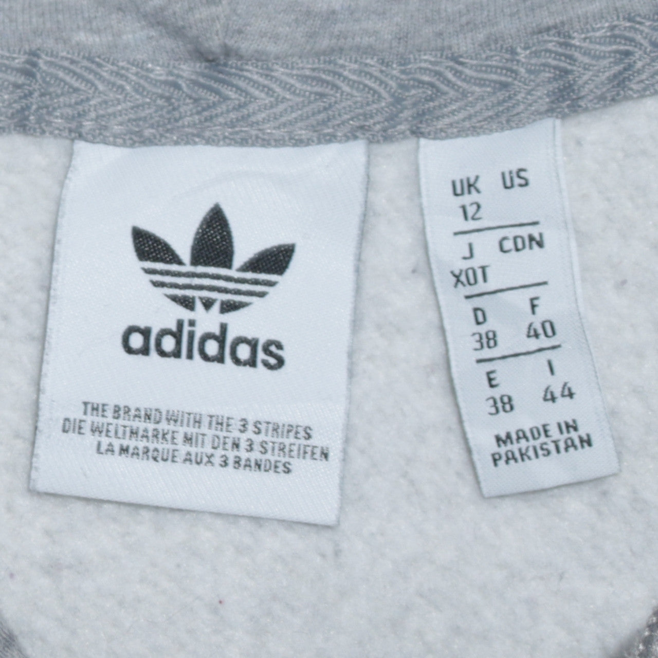 Womens UK Size 12 adidas Grey Full Zip Hoodie