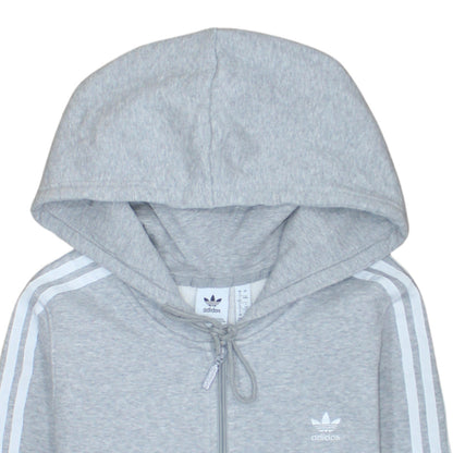 Womens UK Size 12 adidas Grey Full Zip Hoodie