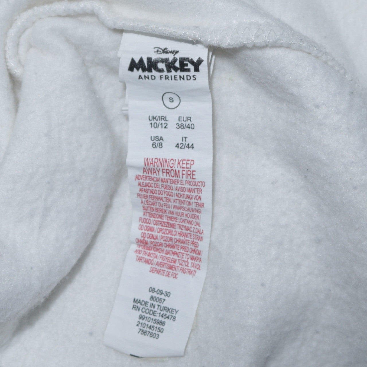 Womens UK Size 10/12 Disney White Pullover Hoodie