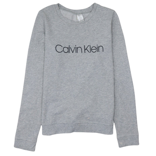 Womens UK Size S Calvin Klein Grey Pullover Sweatshirt