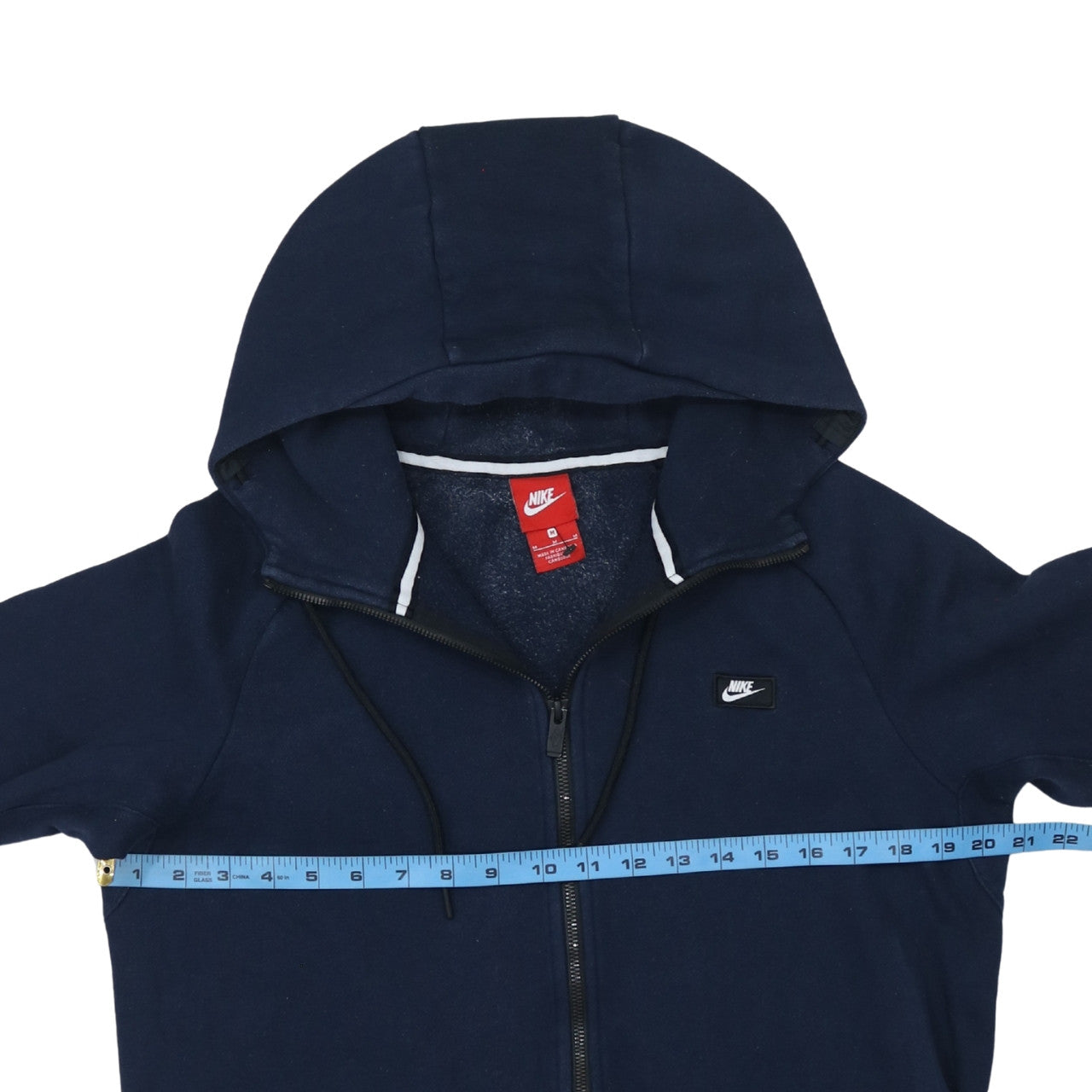 Mens UK Size M Nike Blue Full Zip Hoodie