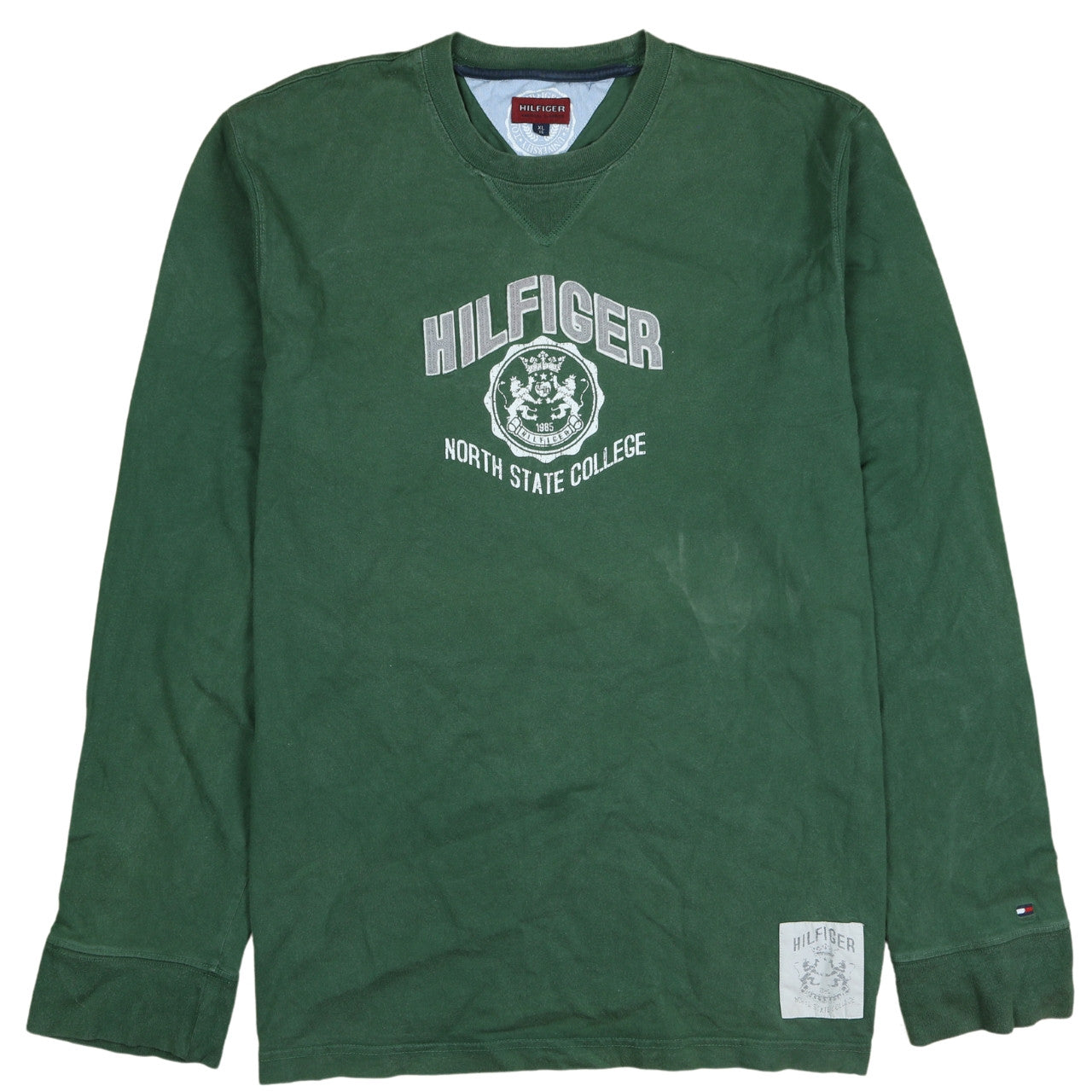 Mens UK Size XL Hilfiger Green Pullover Sweatshirt