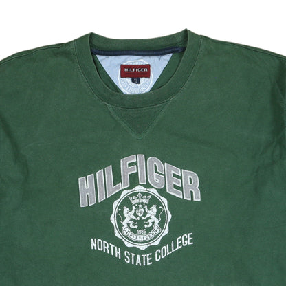 Mens UK Size XL Hilfiger Green Pullover Sweatshirt