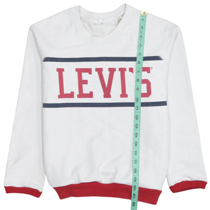 Mens UK Size M Levi's White Pullover Sweatshirt