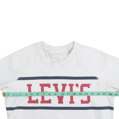 Mens UK Size M Levi's White Pullover Sweatshirt
