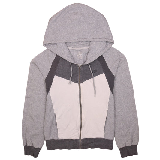 Womens UK Size L Nike Grey Full Zip Hoodie