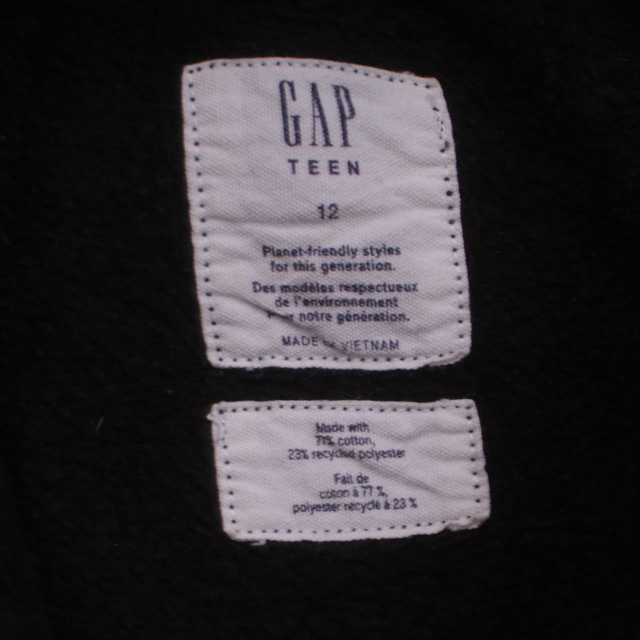 Boys UK Size 12 Years Gap Black Pullover Hoodie