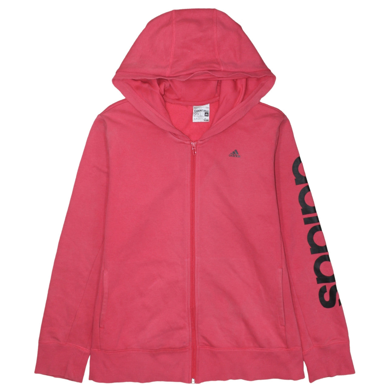 Womens UK Size 2XL adidas Pink Full Zip Hoodie