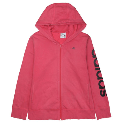 Womens UK Size 2XL adidas Pink Full Zip Hoodie