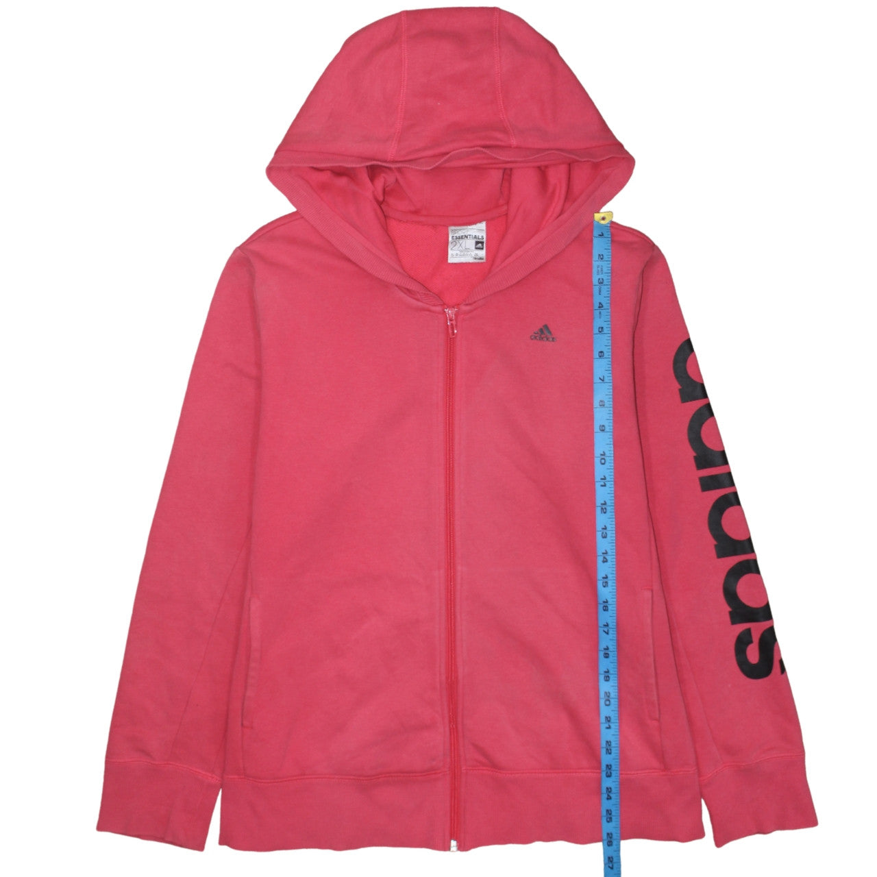 Womens UK Size 2XL adidas Pink Full Zip Hoodie