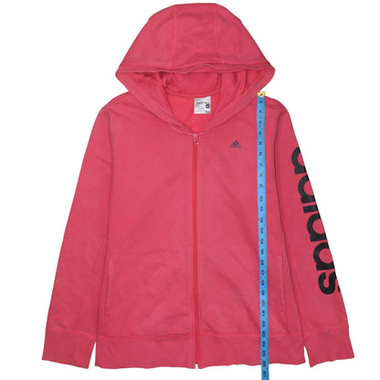 Womens UK Size 2XL adidas Pink Full Zip Hoodie