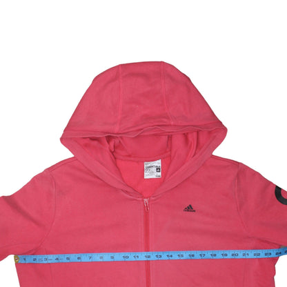 Womens UK Size 2XL adidas Pink Full Zip Hoodie